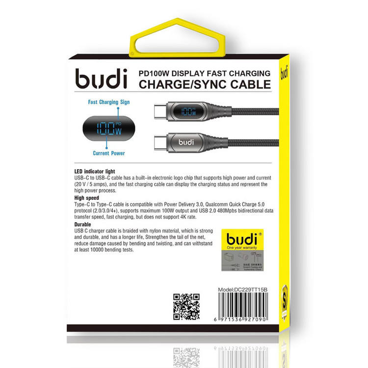 کابل USB-C بودی مدل DC229TT15B طول 1.5 متر