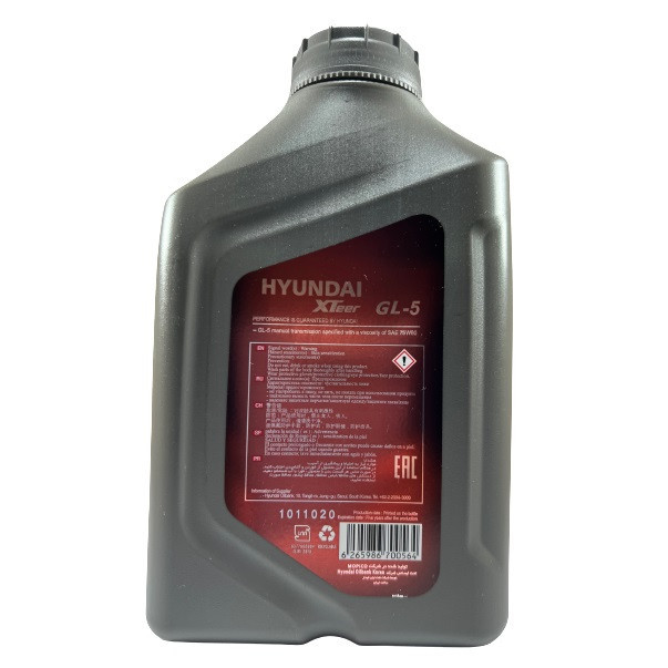 روغن گیربکس دستی خودرو هیوندای اکستیر مدل 75W80 GL5 حجم 1 لیتر