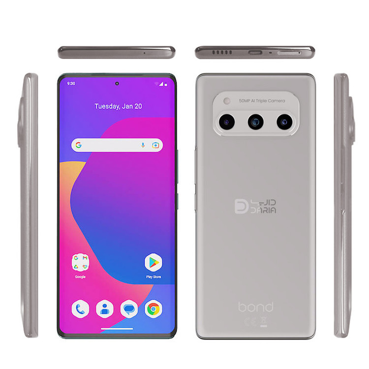 گوشی موبایل داریا مدل bond 5G دو سیم کارت ظرفیت 256 گیگابایت و رم 8 گیگابایت پک امارات
